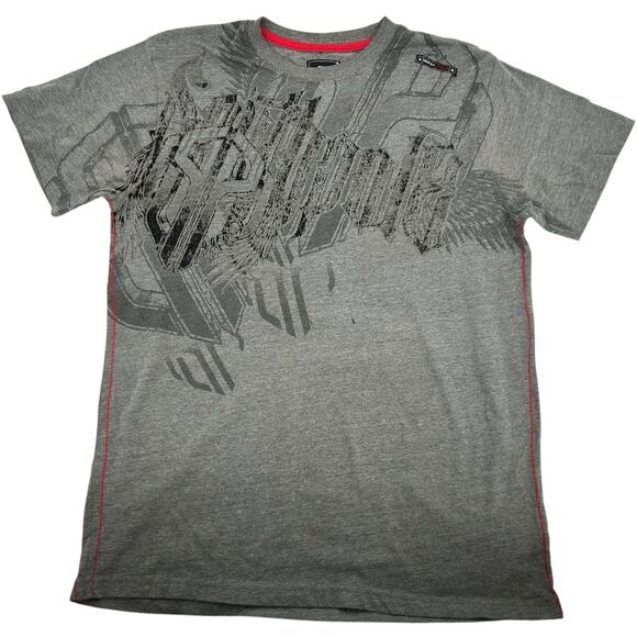 Vintage y2k Men's Grey Black Southpole Spell Out Wings Skater Cyber T Shirt XL - Picture 1 of 8